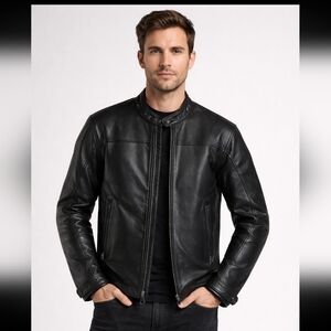 NWOT, Alpinestars black perforated moto/biker leather jacket sz 52/42